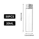 50PCS 20ml Silver Aluminum Lid Glass Storage Bottles Small Item Organiser Use