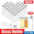 50PCS 20ml Silver Aluminum Lid Glass Storage Bottles Small Item Organiser Use