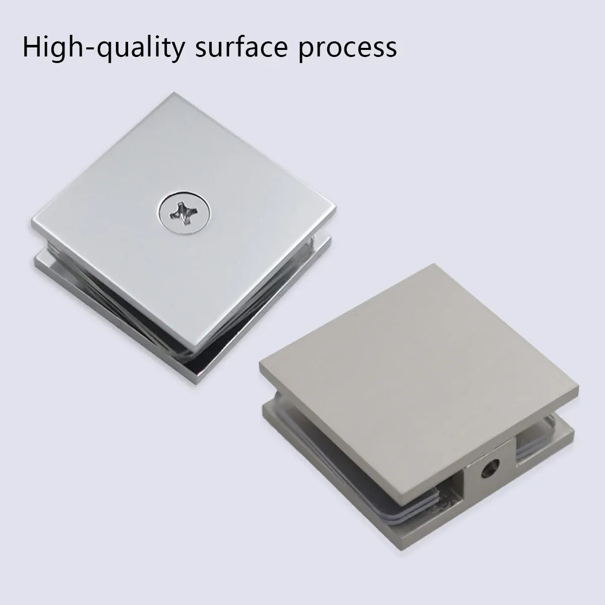 Shower Glass Clip Single Hole Square Bracket Partition Bathroom Accessories - Nickel