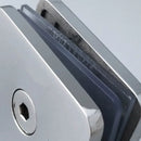 Shower Glass Clip Single Hole Square Bracket Partition Bathroom Accessories - Nickel