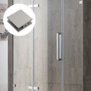 Shower Glass Clip Single Hole Square Bracket Partition Bathroom Accessories - Nickel