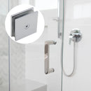 Shower Glass Clip Single Hole Square Bracket Partition Bathroom Accessories - Nickel