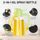 2-in-1 470ml Glass Oil Bottle Spray Pour Automatic Pressure Control Kitchen Tool - Beige