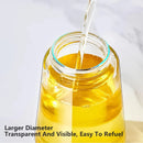 2-in-1 470ml Glass Oil Bottle Spray Pour Automatic Pressure Control Kitchen Tool - Beige