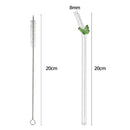 8pcs Colourful Butterfly Glass Straw Reusable Heat Resistant Proof MultiColours