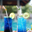 8pcs Colourful Butterfly Glass Straw Reusable Heat Resistant Proof MultiColours