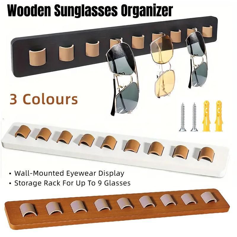 Wall Mount Glasses Storage Rack for Sunglasses Organizer Home Display Rack - Black