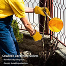 Golden Yellow Cowhide Work Gloves Full Finger Gardening DIY Home Maintenance Use - XL