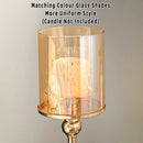 3PCS Light Luxury Style Candlestick Alloy and Glass Material Home Decor Durable