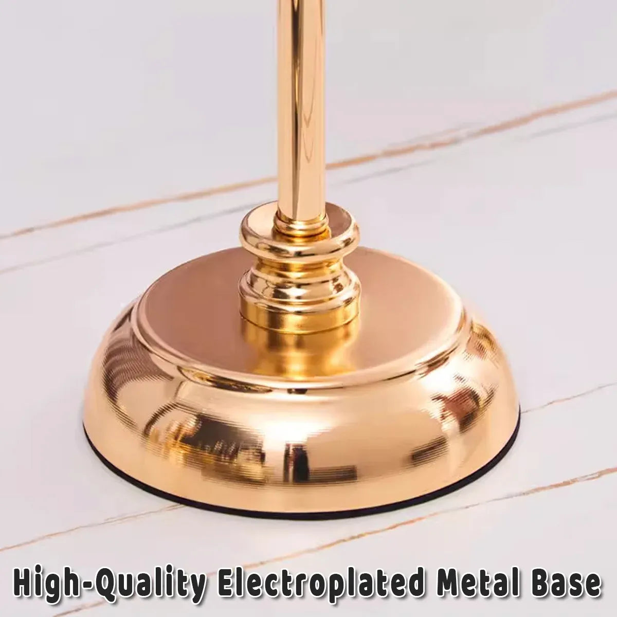 3PCS Light Luxury Style Candlestick Alloy and Glass Material Home Decor Durable