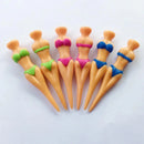 25-Piece 80 mm Novelty Figure Golf Tee Set, Assorted Colours