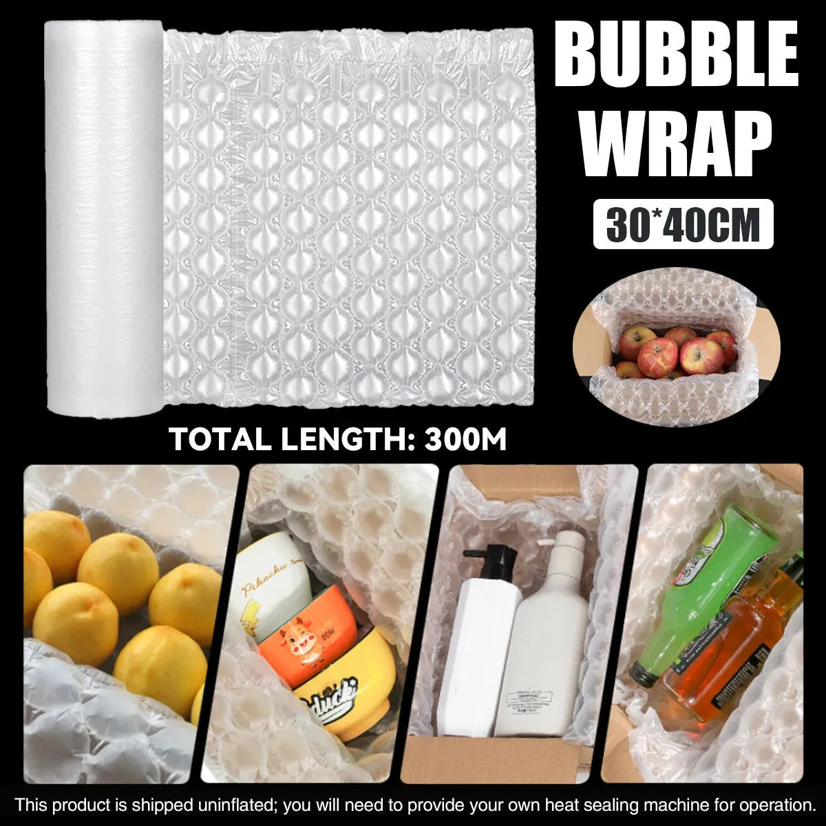Bubble Wrap Roll Shock Absorbent Cushion Packaging Clear for Shipping Protection