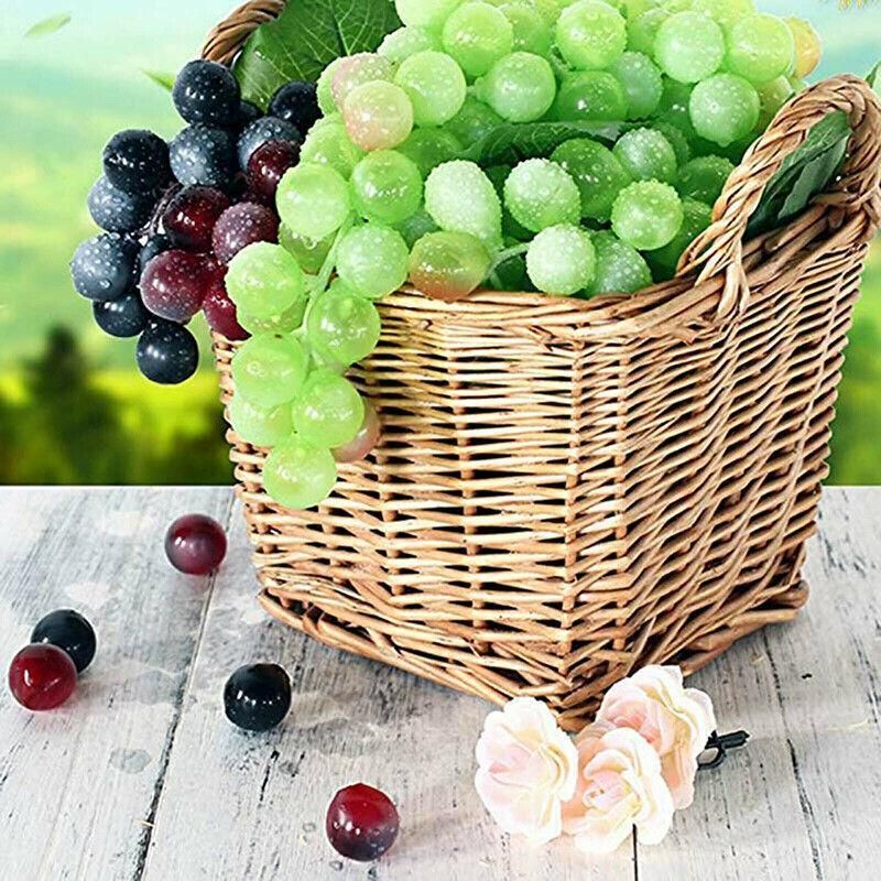 10Pcs Lifelike Artificial Grapes Decorative Fake Fruit for Weddings & Decor - Purple