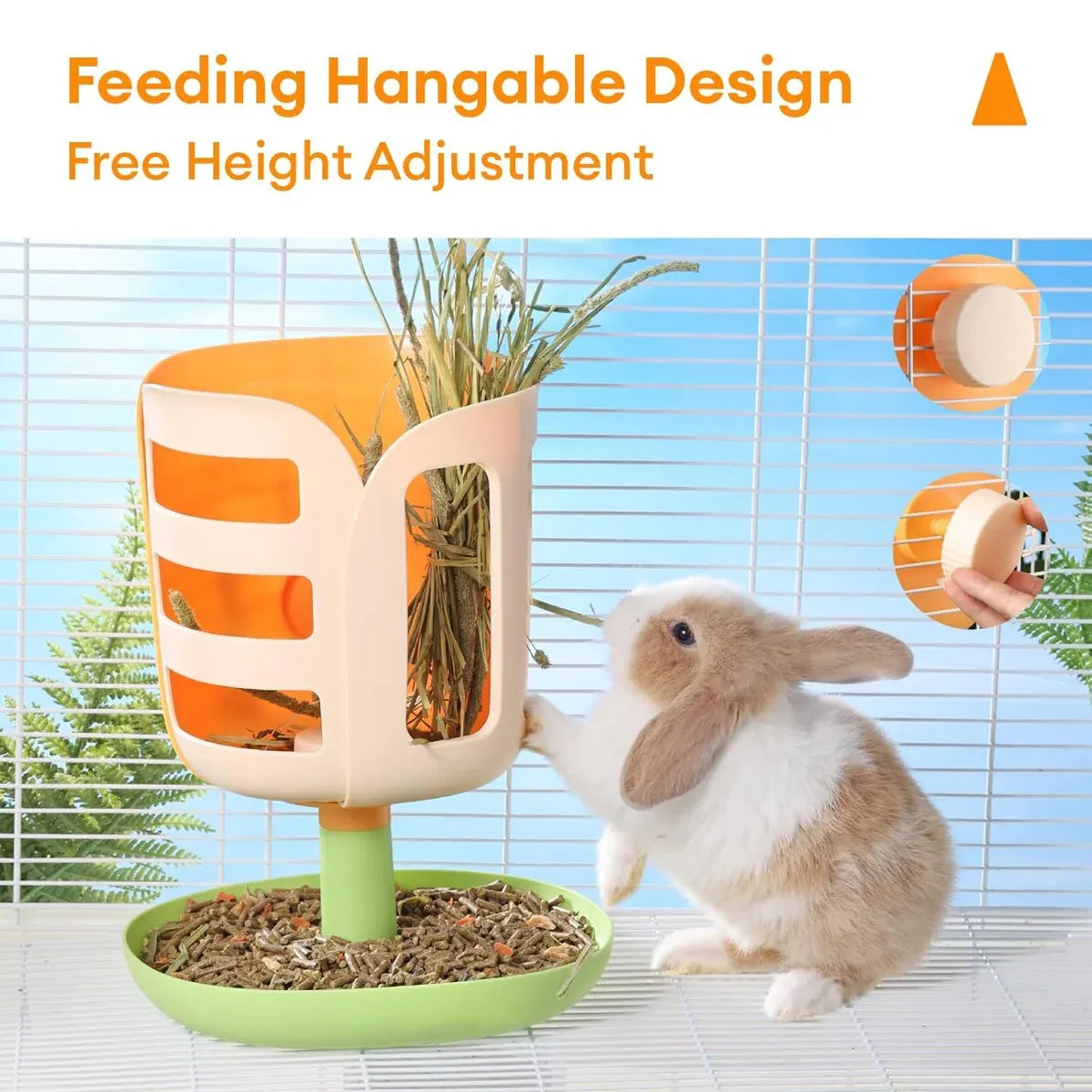 Rabbit Hay Rack Feeder Hay Bowl Food Container Anti Waste Easy Clean Durable