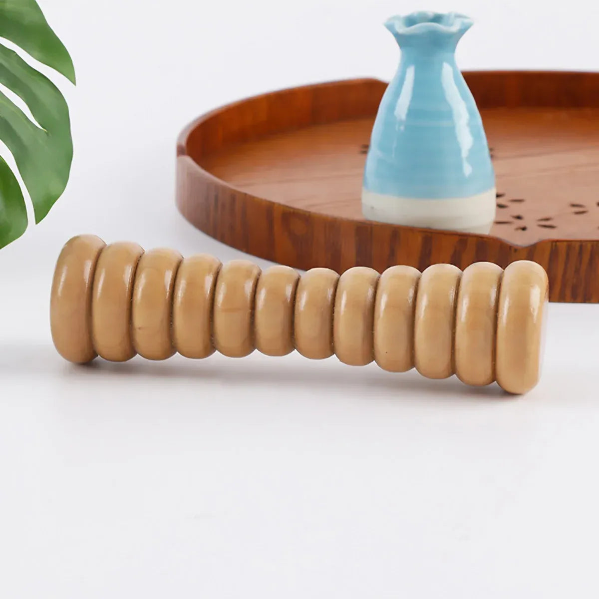 Wooden Foot Massage Roller Stick Manual Massager Tool for Feet Legs Arms - 22x4x4cm