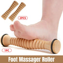 Wooden Foot Massage Roller Stick Manual Massager Tool for Feet Legs Arms - 18.5x4x4cm-2pcs