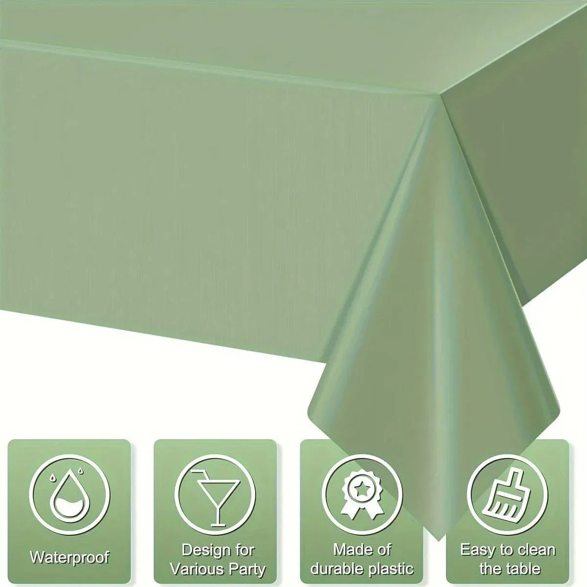 6pcs Green Disposable Tablecloths for Party and Event Decorations Table Covers