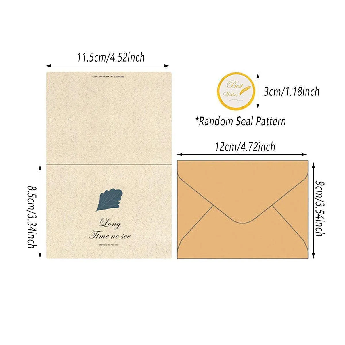 6pcs Retro Greeting Cards with Envelopes Simple Vintage Design for All Occasions
