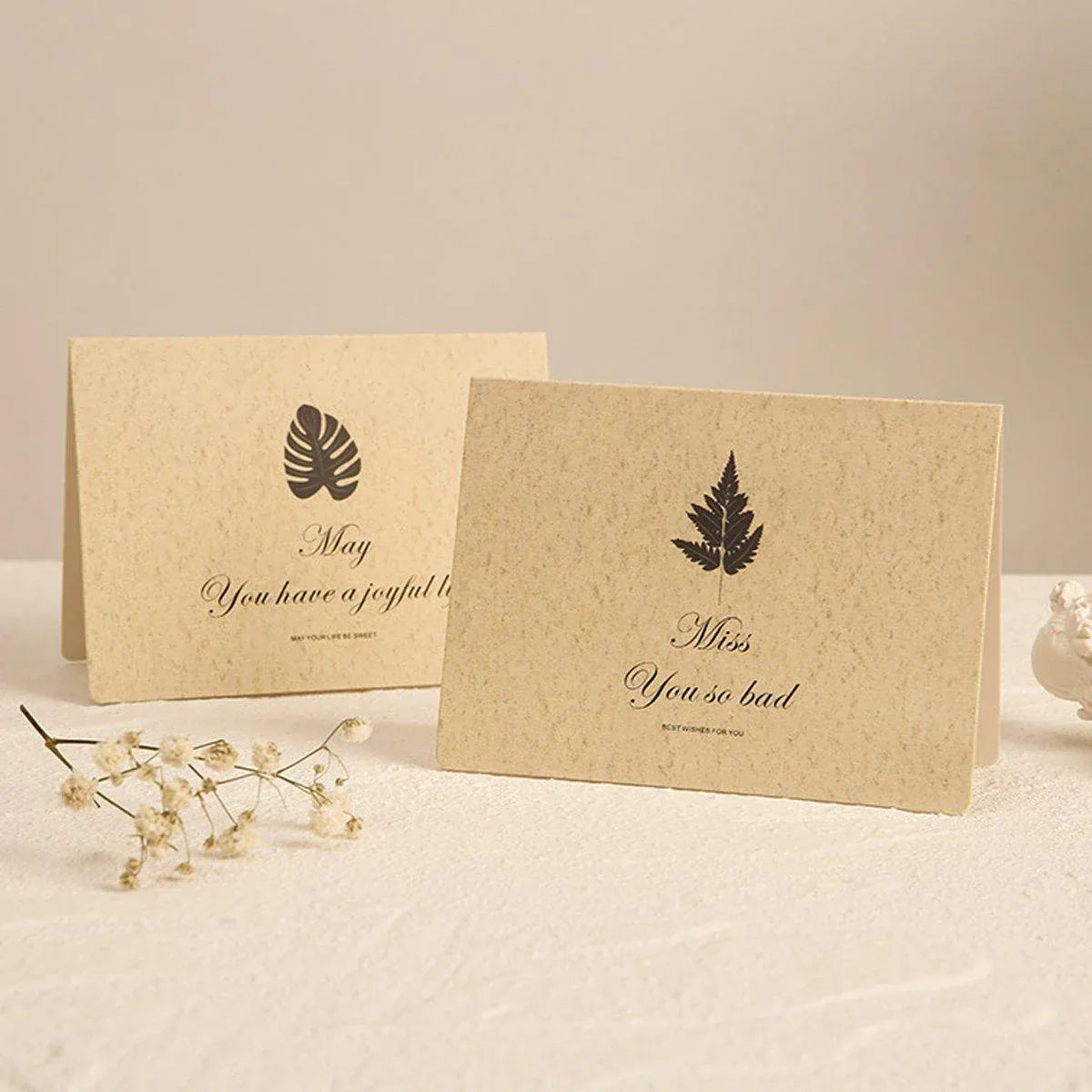 6pcs Retro Greeting Cards with Envelopes Simple Vintage Design for All Occasions