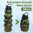Plastic Grenade Water Bottle Silicone Riding Sports Kettle Retractable Folding Water Bottle