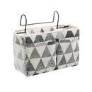 Hanging Bedside Storage Caddy with Pockets for Bunk Bed Dorm Couch Organizing - Grey Triangle