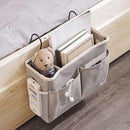 Hanging Bedside Storage Caddy with Pockets for Bunk Bed Dorm Couch Organizing - Grey Triangle