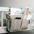 Hanging Bedside Storage Caddy with Pockets for Bunk Bed Dorm Couch Organizing - Grey Triangle