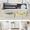 Hanging Bedside Storage Caddy with Pockets for Bunk Bed Dorm Couch Organizing - Grey Triangle