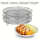 Air Fryer Grill Rack Multi Layer Removable Shelf Mesh Rack for Cooking BBQ - Round