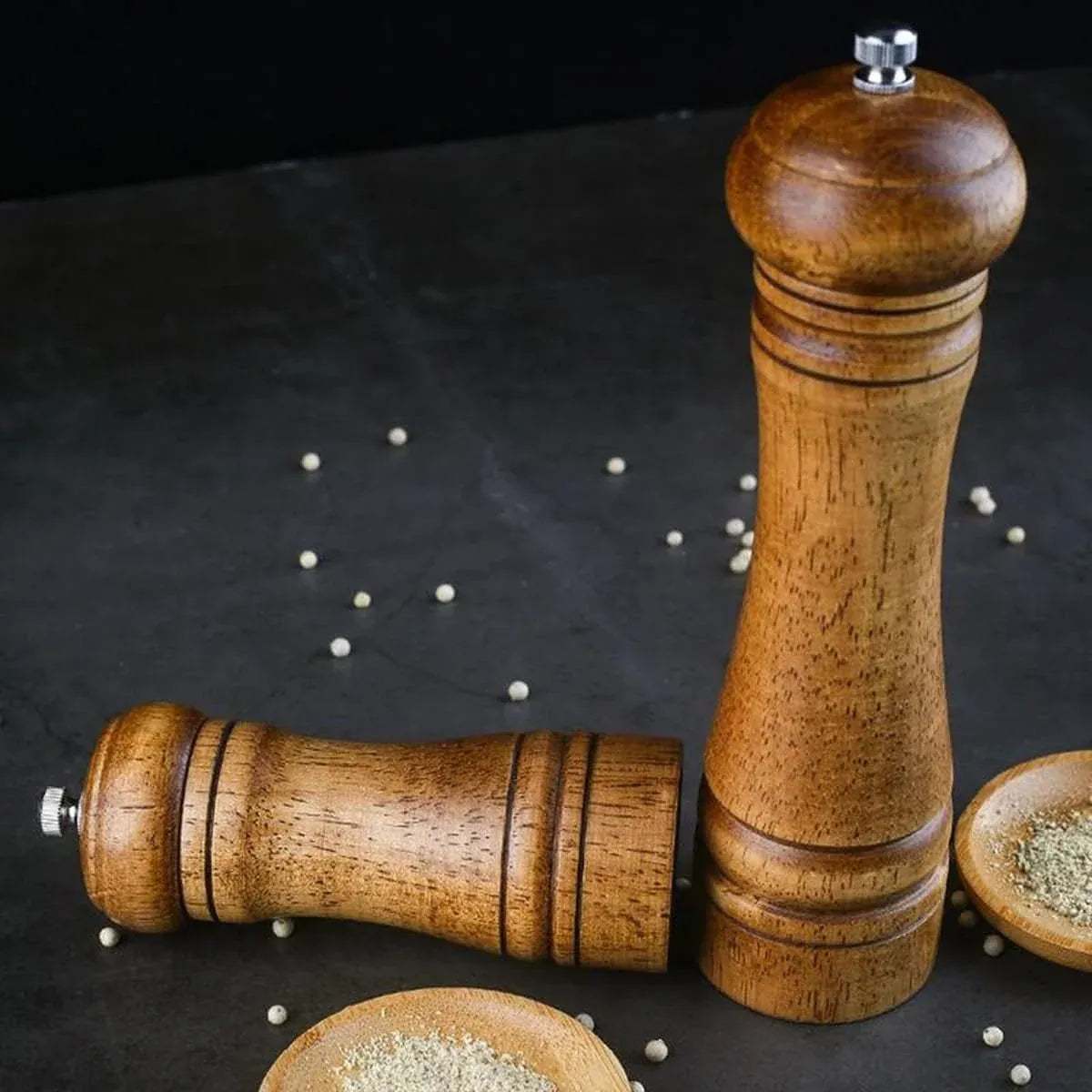 Wooden Pepper Grinder Pepper Mill Set Manual Home Salt Pepper Powder Bottle ﻿ - 8inch