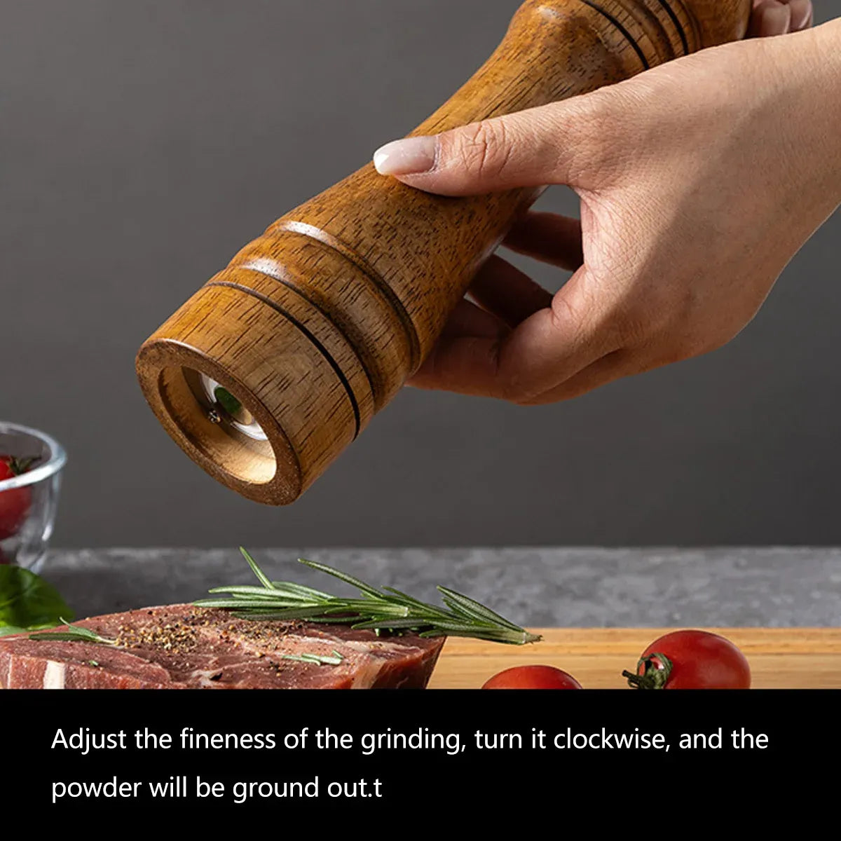 Wooden Pepper Grinder Pepper Mill Set Manual Home Salt Pepper Powder Bottle ﻿ - 8inch