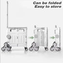 Light Grey Folding Utility Trolley with Lid - 1 Piece