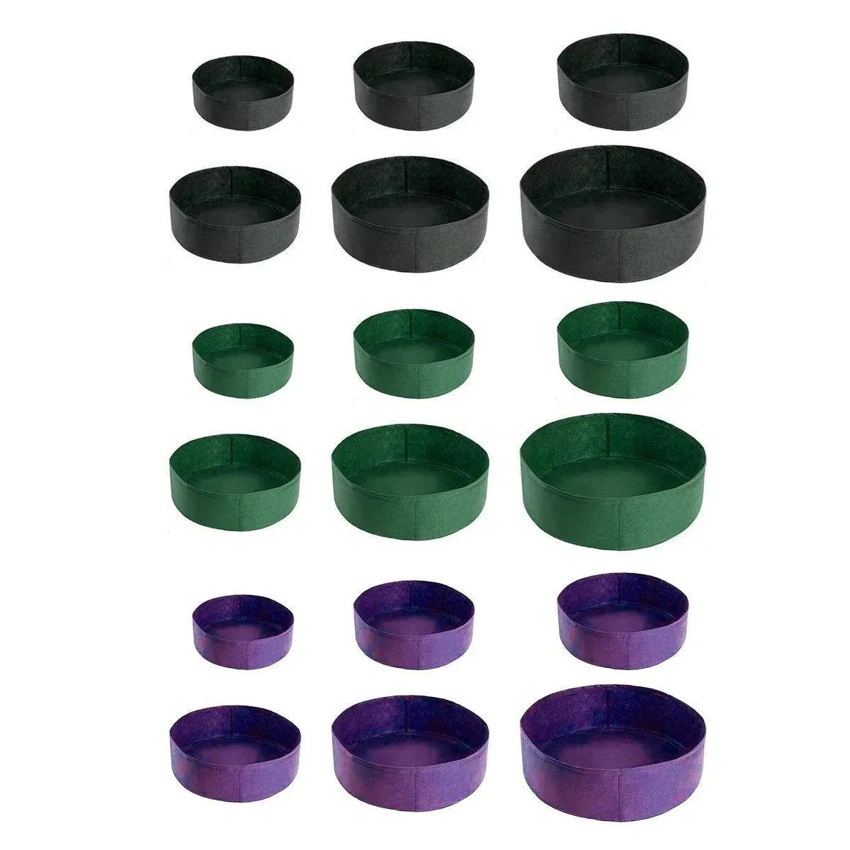 5x Felt Planting Bag Round Vegetable Garden Flower Seedling Grow Bags for Plants - Black-30*20cm