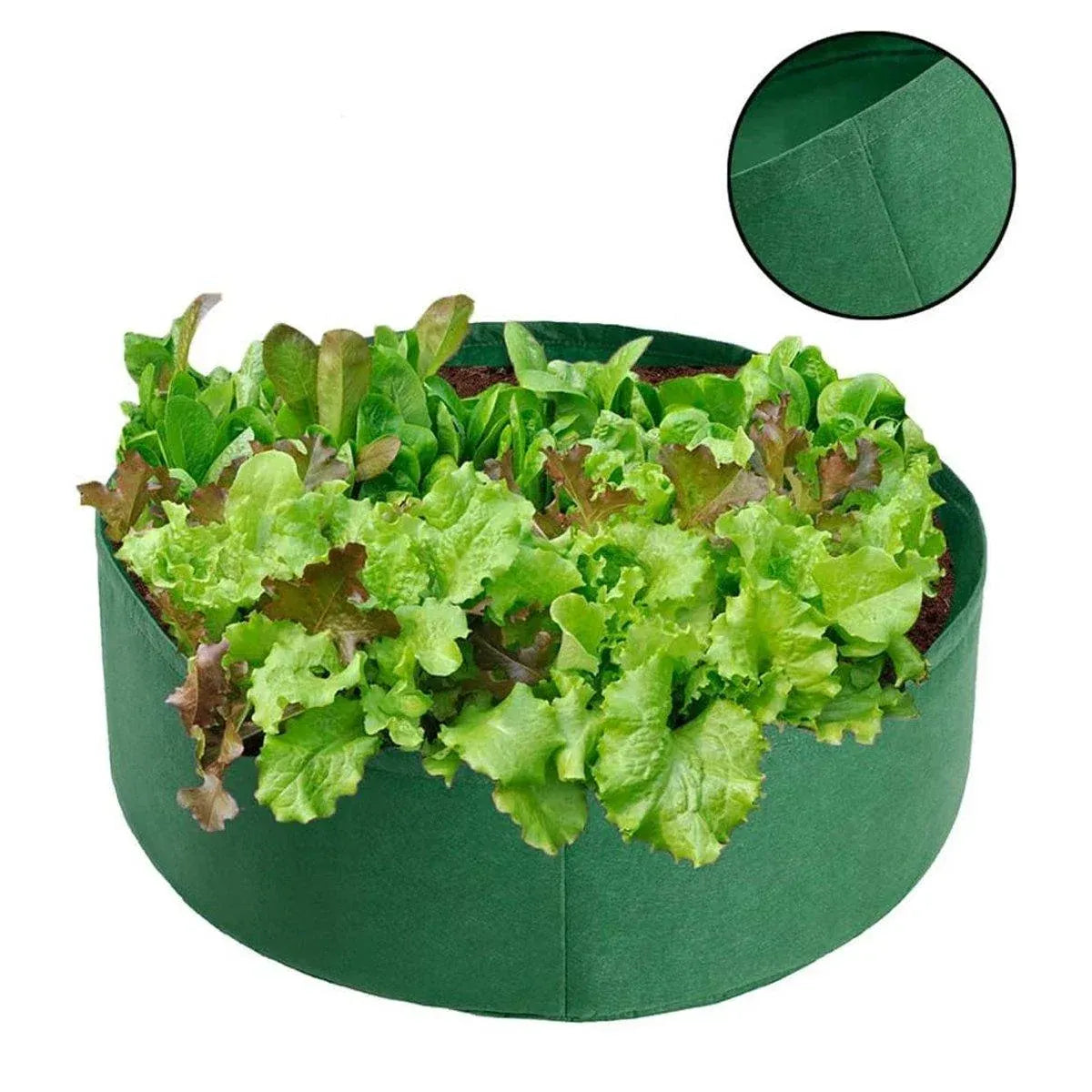 5x Felt Planting Bag Round Vegetable Garden Flower Seedling Grow Bags for Plants - Black-30*20cm
