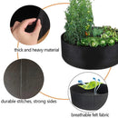 5x Felt Planting Bag Round Vegetable Garden Flower Seedling Grow Bags for Plants - Green-70*30cm