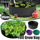 5x Felt Planting Bag Round Vegetable Garden Flower Seedling Grow Bags for Plants - Black-90*30cm