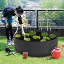 5x Felt Planting Bag Round Vegetable Garden Flower Seedling Grow Bags for Plants - Black-90*30cm