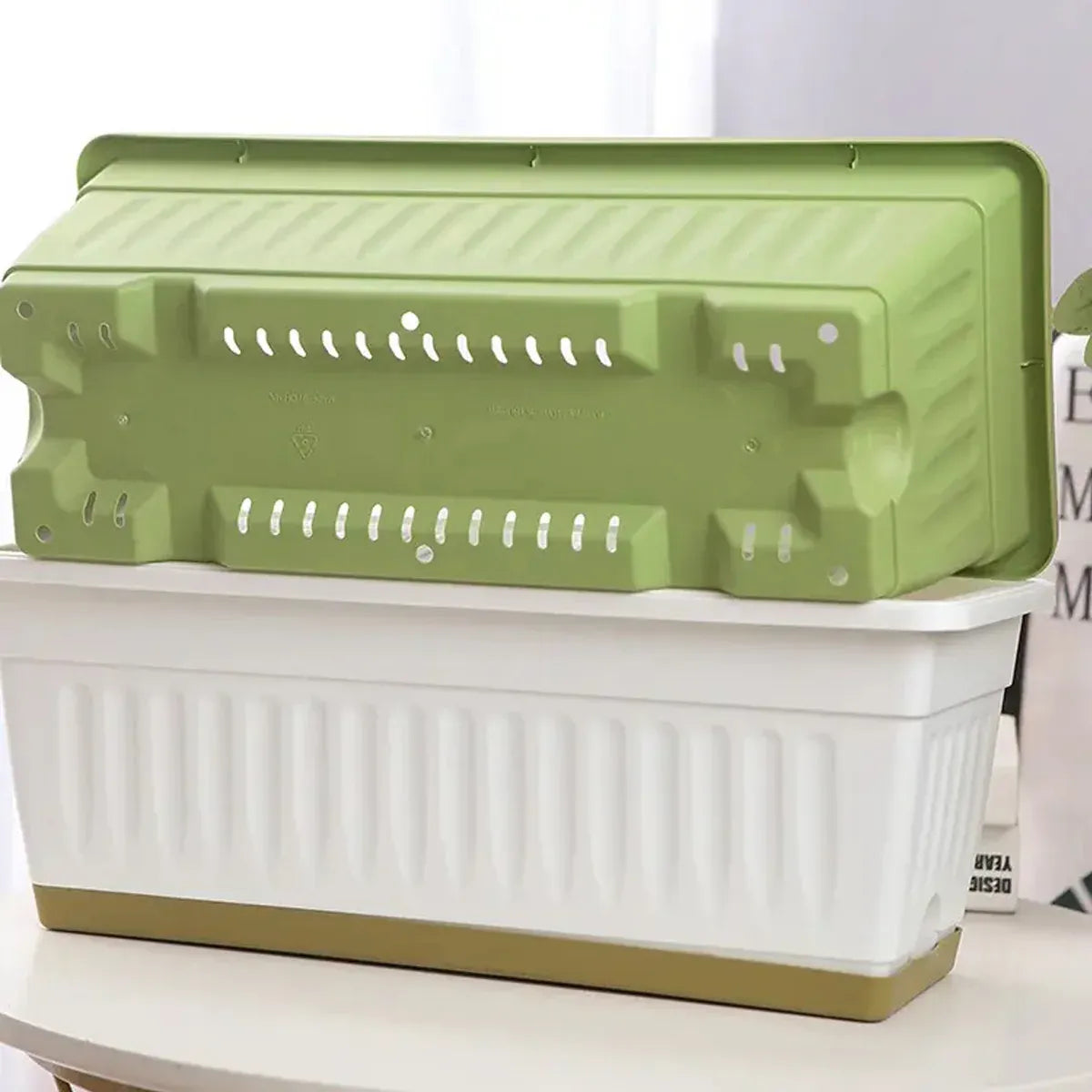 Plastic Flower Pot Set 6PCS Rectangular Planter Box Balcony Garden Vegetable Pot