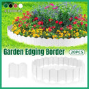 20PCS Garden Edging Fence Decorative Plastic Lawn Border Panels Landscaping - Black
