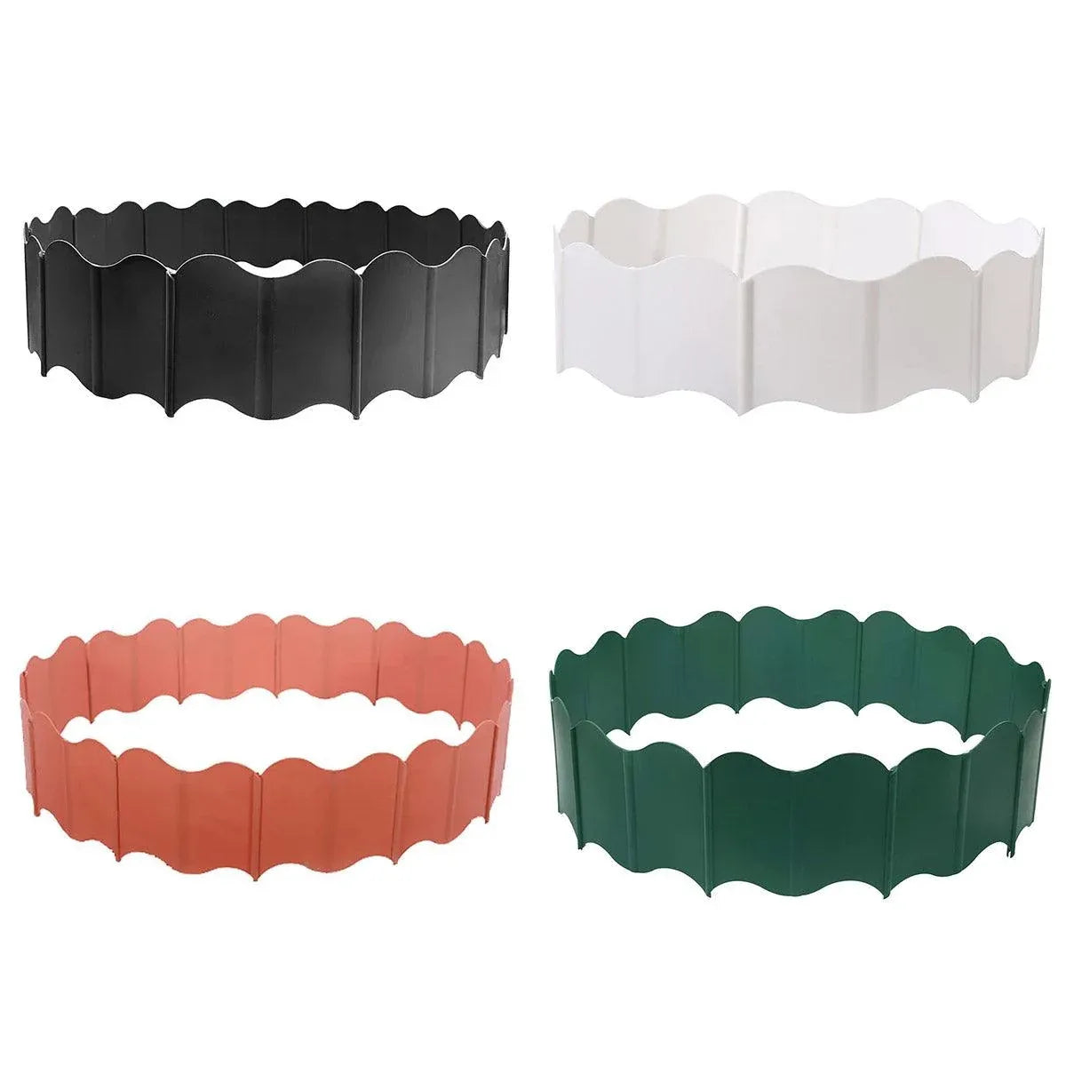 20PCS Garden Edging Fence Decorative Plastic Lawn Border Panels Landscaping - Green