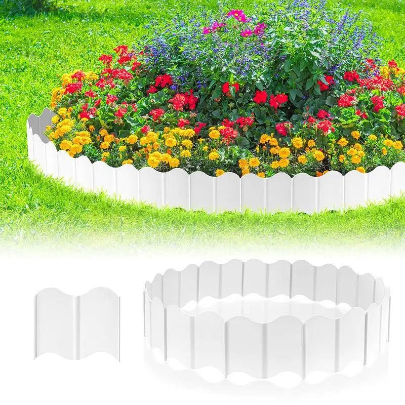 20PCS Garden Edging Fence Decorative Plastic Lawn Border Panels Landscaping - Green