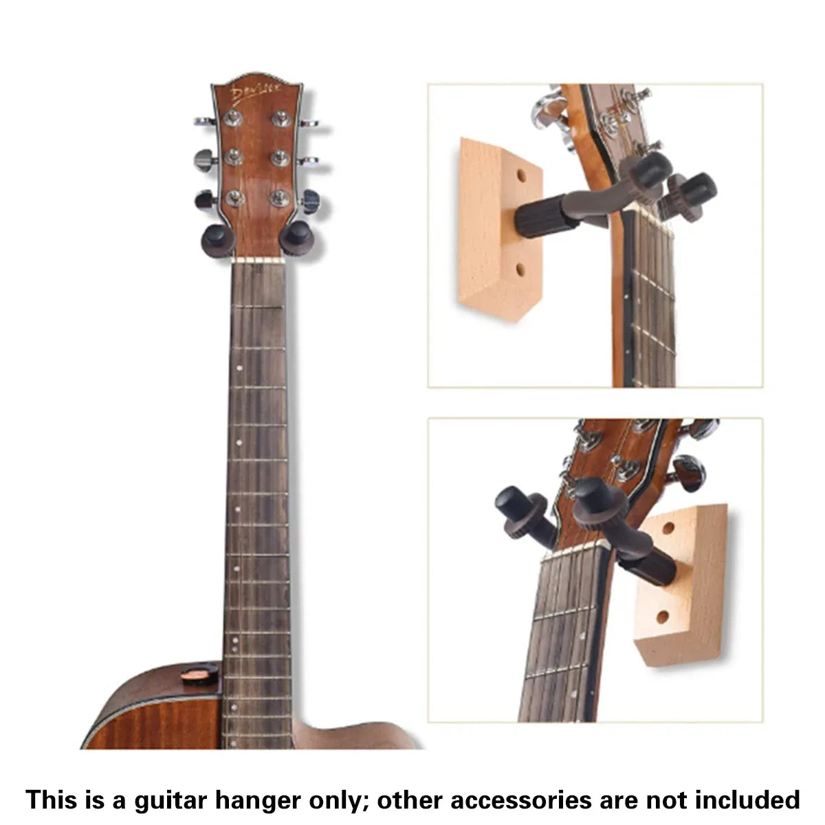 2PCS Guitar Wall Hanger Hook Holder Sturdy for Bass Ukulele Instrument Storage