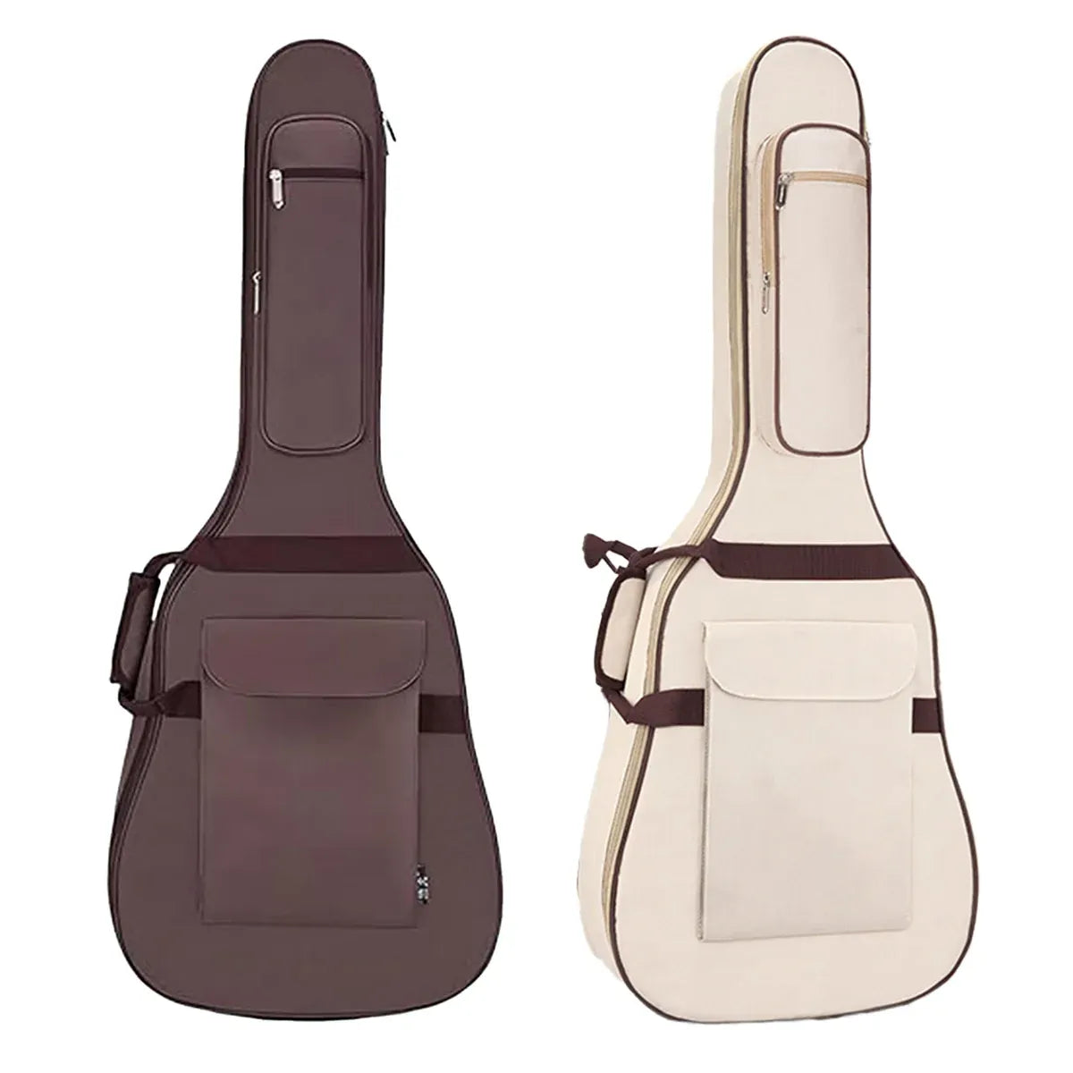 Waterproof Guitar Bag Musical for Guitars Protection Home Travel Gig Practice - Coffee