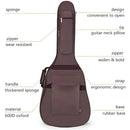 Waterproof Guitar Bag Musical for Guitars Protection Home Travel Gig Practice - Coffee