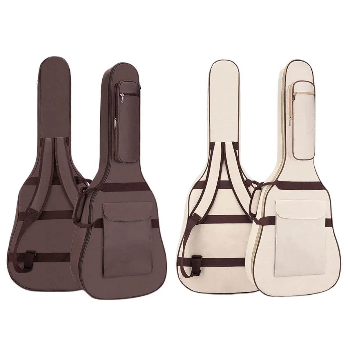 Waterproof Guitar Bag Musical for Guitars Protection Home Travel Gig Practice - Coffee