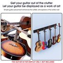 5 Hangers Guitar Wall Stand with Adjustable Aluminium Alloy Rail Black