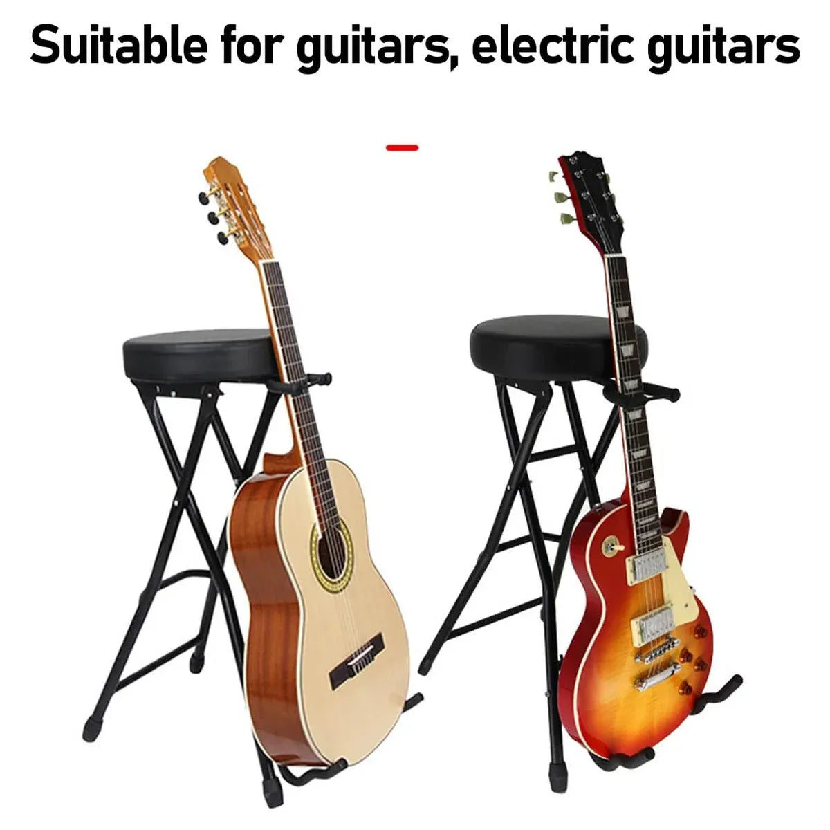 Folding Guitar Stool With Stand Suitable for Acoustic Electric Guitar Performance