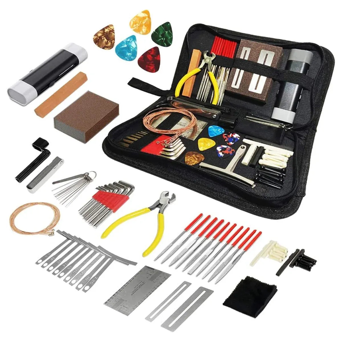 72 Piece of Set Guitar Repair Tool Kit For Guitar Maintenance Portable Practical