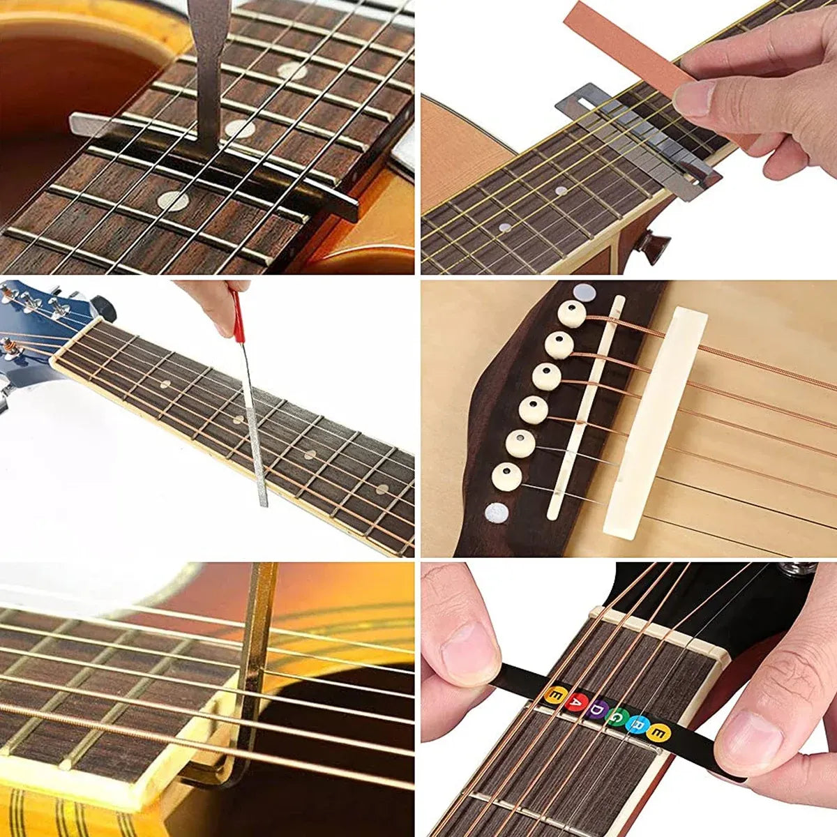 72 Piece of Set Guitar Repair Tool Kit For Guitar Maintenance Portable Practical