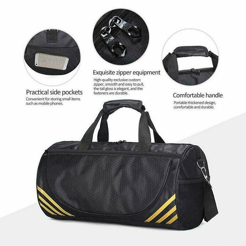 Gym Duffle Bag Waterproof Taekwondo Travel Duffel Bag Outdoor Large Size Black - Black+Gold